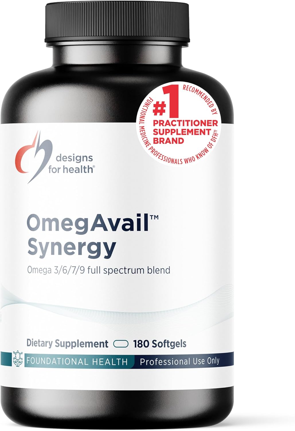Designs for Health OmegAvail Synergy - Omega Complex for Adults - Omega 3-6-7-9 Fatty Acids from Borage and Macadamia Oil + Triglyceride (TG) Fish Oil with DHA & EPA (180 Softgels)