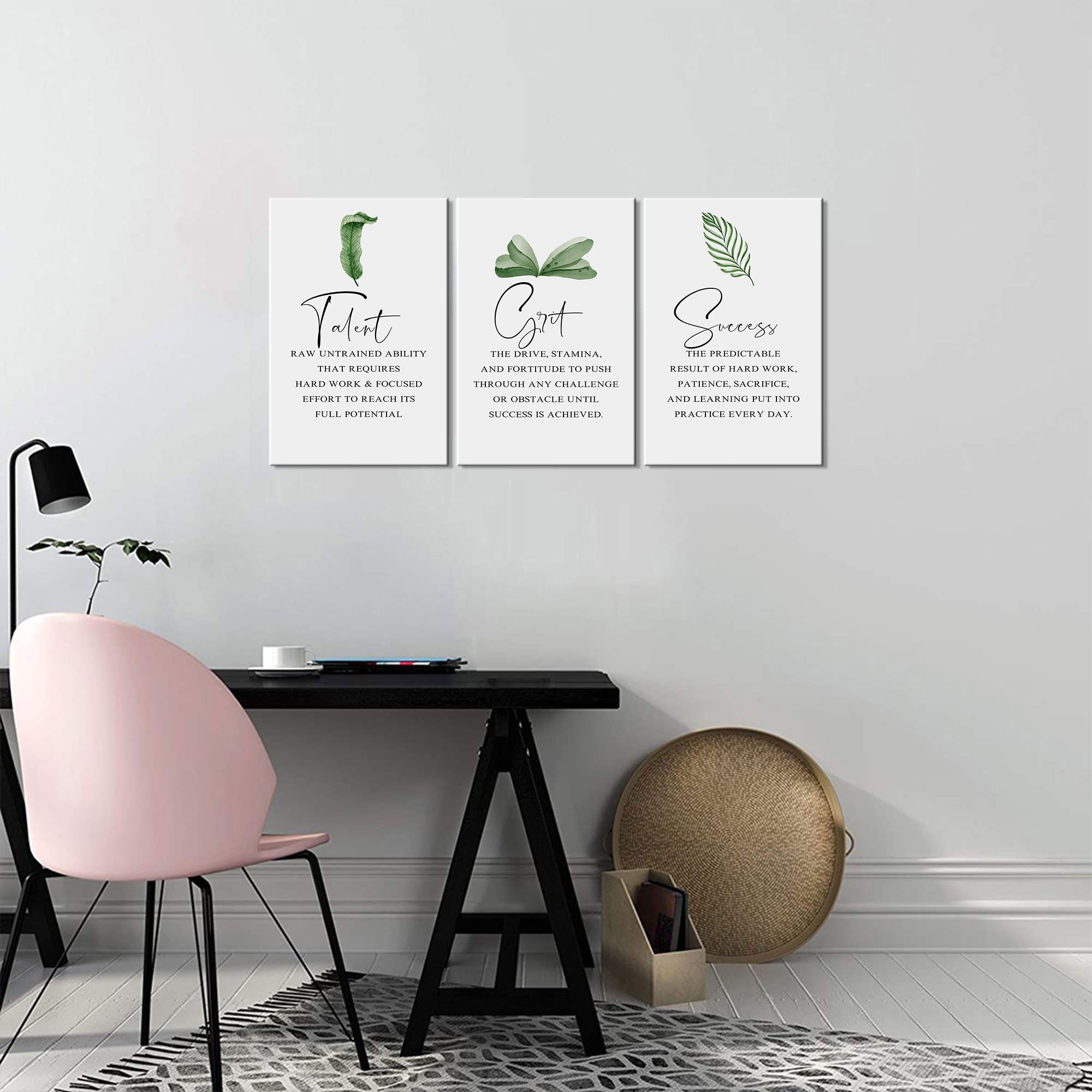Tableau Toile Motivationnel HUSTLE ENTREPRENEUR - Portrait, Cadre Bois, Personnalisable