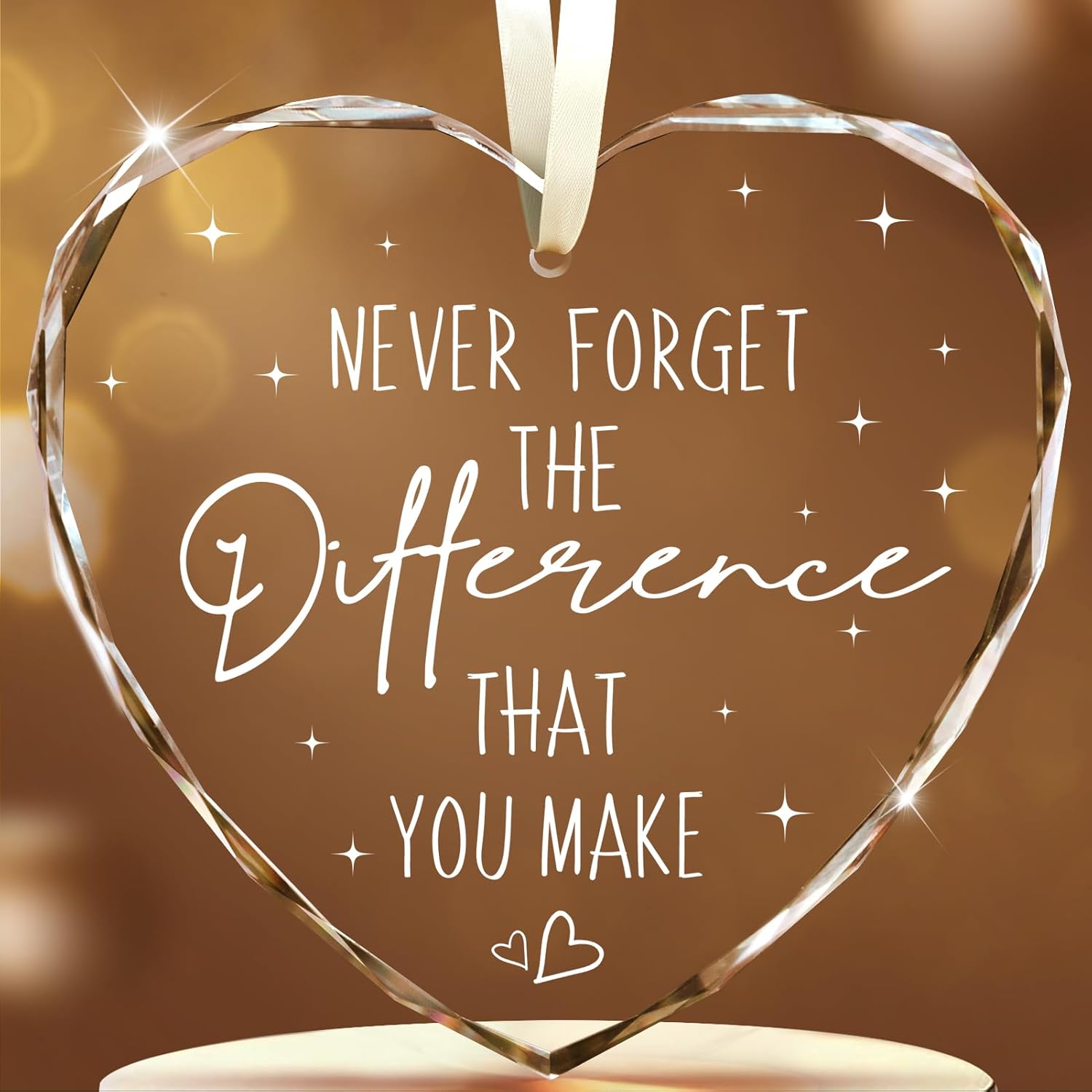 Thank You Gifts for Women, Never Forget The Difference That You Make Glass Ornament Gifts for Teacher Appreciation Coworker Leaving Farewell Nurse Social Workers - Retirement Gift- Wine Bottle Decor - Image 8