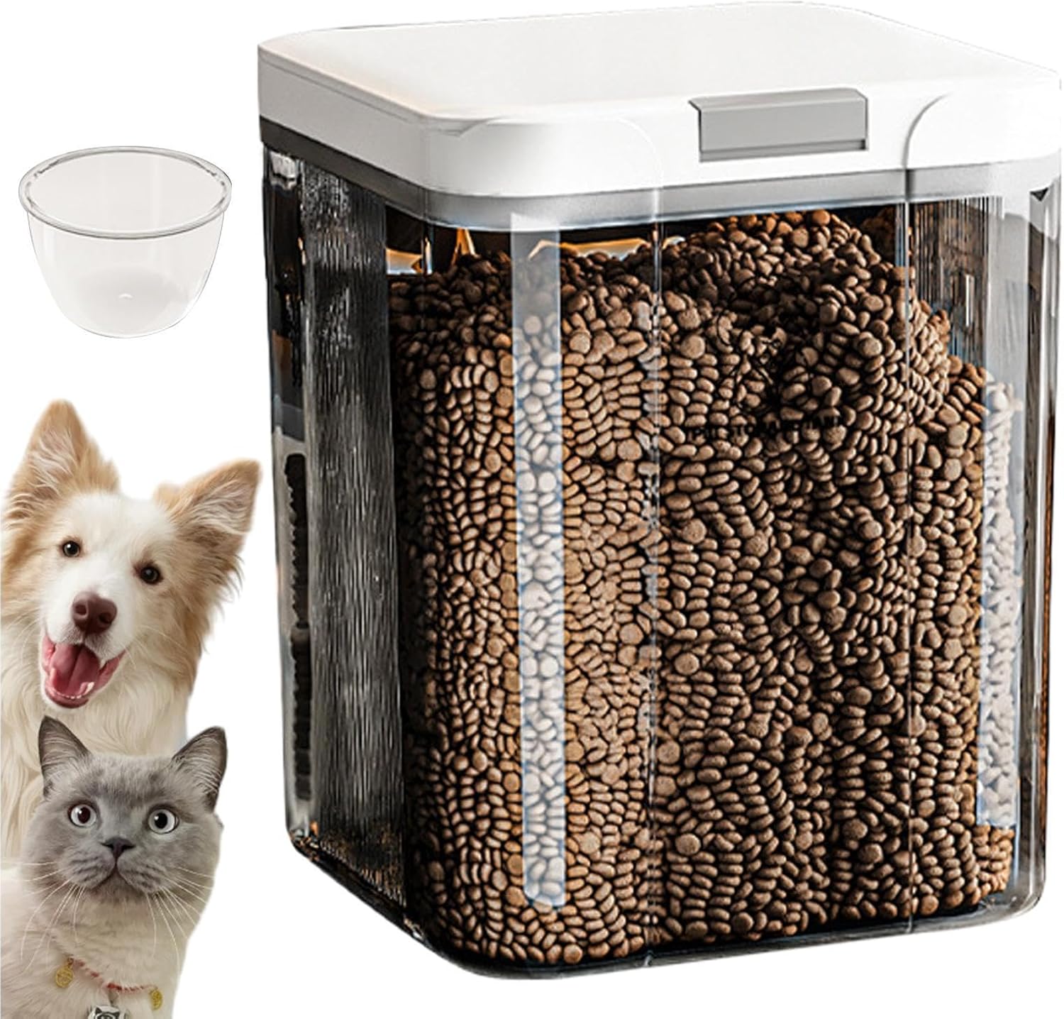 Pet Food Storage - 5L Airtight Stackable Clear Leakproof | Cat Food Container Storage Bin,for Animal Treat Snack Cereal Grain Rice Home Kitchen Pantry Cabinet Countertop