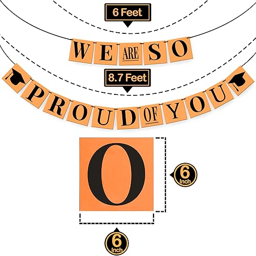 Miniatura 2 de KatchOn, Globos con texto en inglés We Are So Proud of You, globos de graduación de 16 pulgadas, pancarta negra con texto en inglés We Are So Proud
