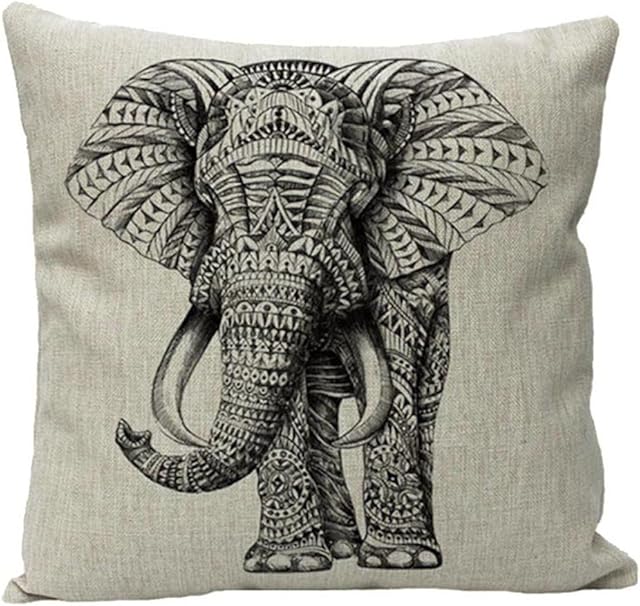 JOTOM Elephant Cushion Covers Couch Throw Pillow Case Throw Pillows Cover for Outdoor Car Home Sofa Decor 45x45cm (Elephant)