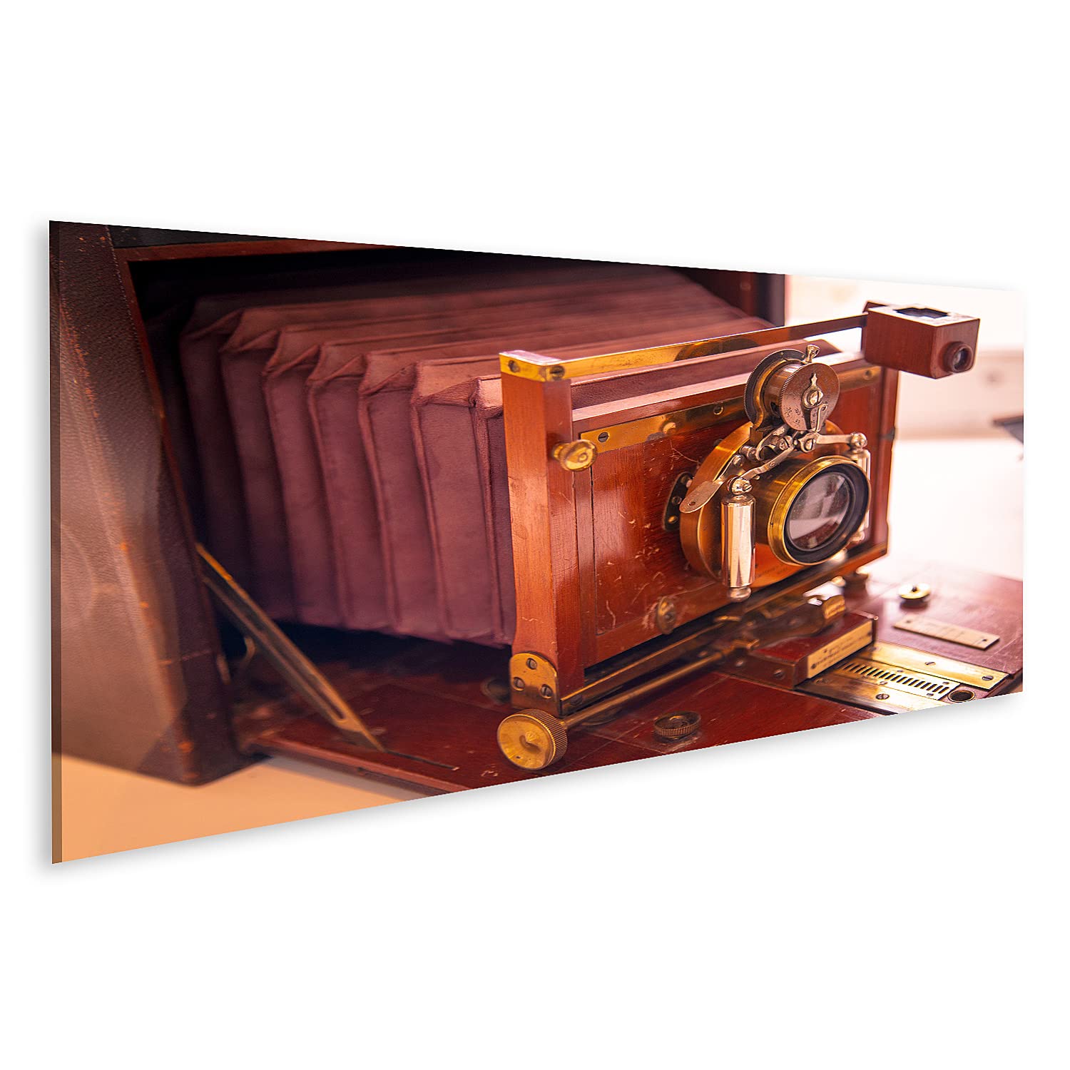islandburner Quadro su tela Vecchio Retro Vintage Close-up Obiettivo della fotocamera su tavolo in legno Antico HOL Immagini Poster