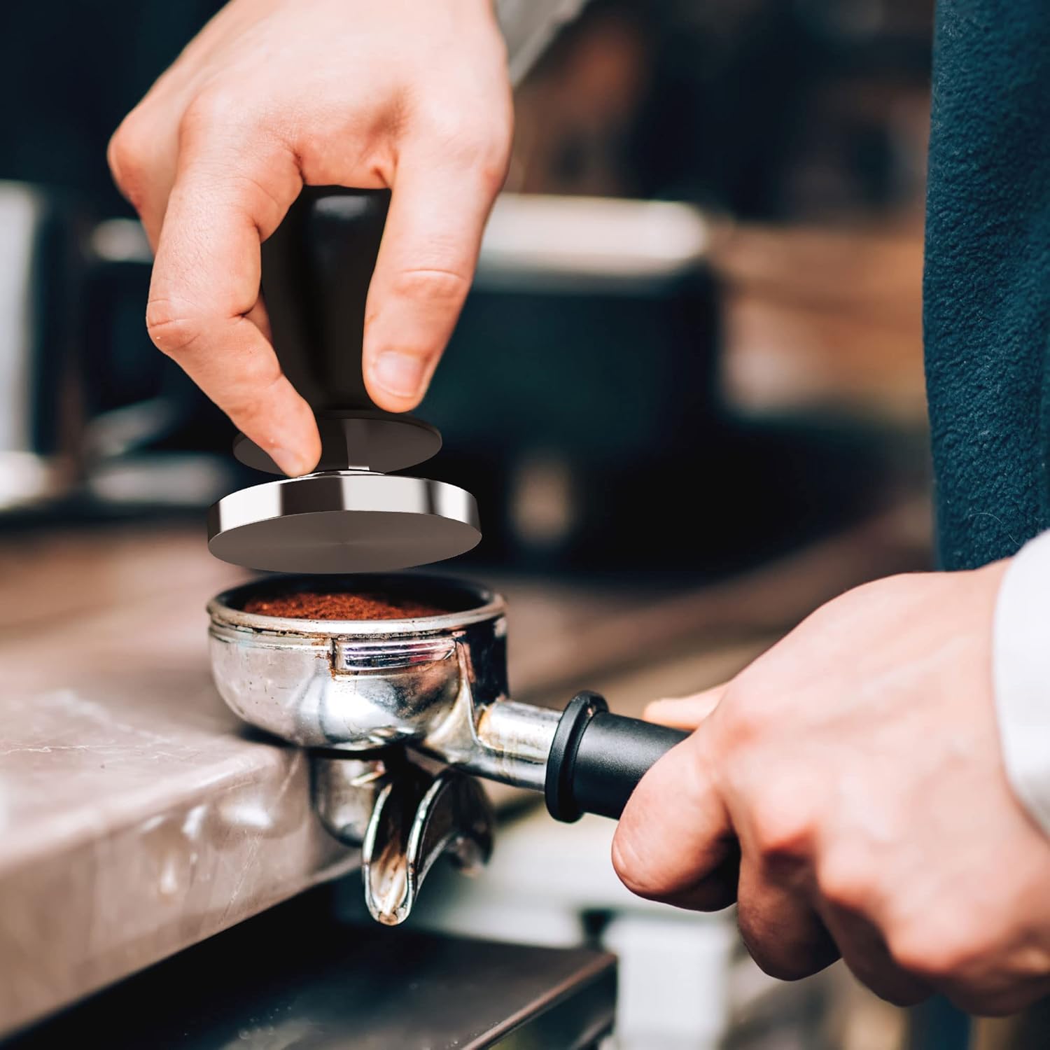 Hand Tamping with KitchenBoss Tamper