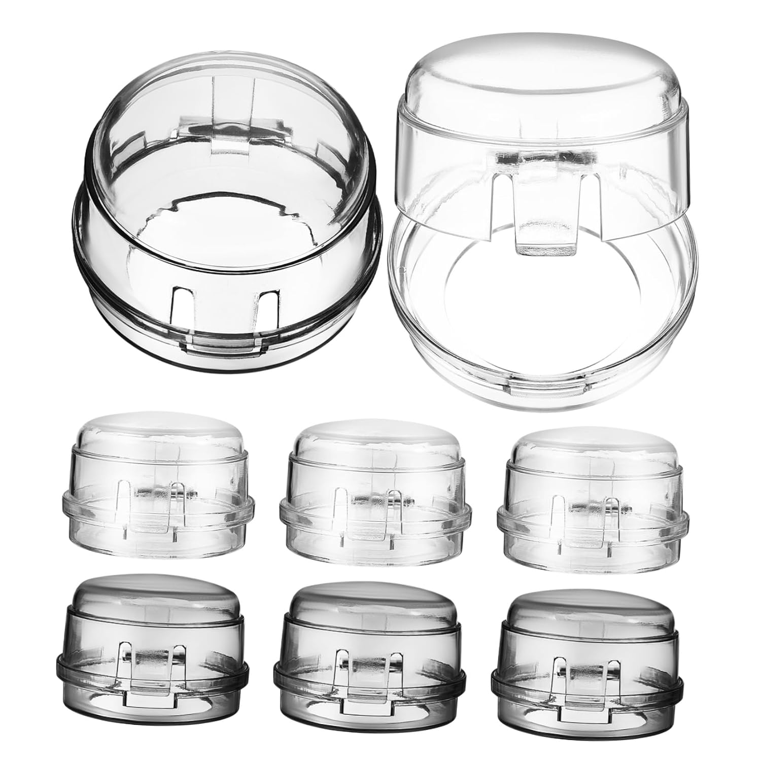 8pcs Clear Stove Button Childproof Gas Stove Knob Protectors Compatible Various Knobs for Boys and Girls Material Prevents Accidental Gas Activation