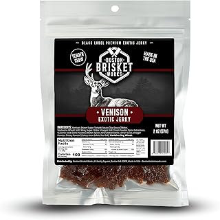 VENISON JERKY - Premium Deer Meat - Wild Game Snack - Gift for Hunters & Outdoorsman - Cool Meat Lover Present for Dad, Brother