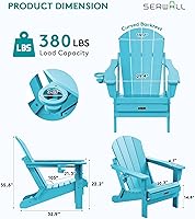 Vista 286 de SERWALL - Silla plegable Adirondack para patio, jardín, exterior, resistente a la intemperie, sillas para hoguera, color naranja