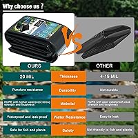 Vista 3 de Revestimiento de estanque de 13 x 13 pies con grosor de 20 mils, revestimiento de estanque de polietileno de alta densidad preformado resistente a