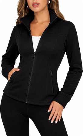 Zip Up Jacket For Women Lightweight Stretch Womens Jacket With Full Zipper For Active And Casual Wear