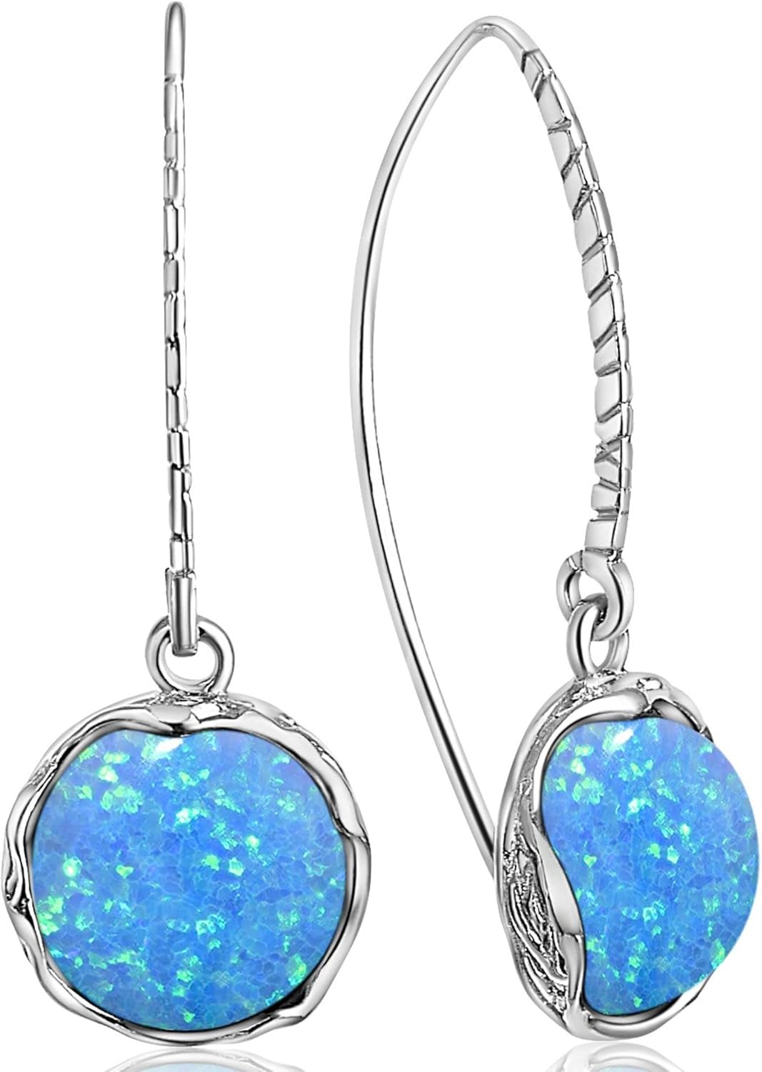 925 Sterling Silver Gemstone Earrings for Women - Silver Drop Earrings for Women - Formal Earrings for Women Silver - Birthstone Jewelry for Women - Sterling Silver Gemstone Earrings