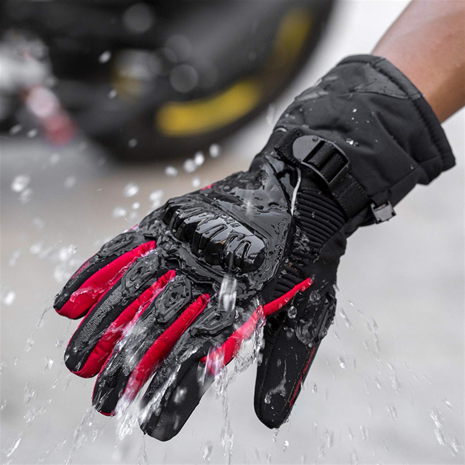 Guantes de ciclismo para motocicleta, resistentes al viento, impermeables, cálidos, para invierno, para pantalla táctil
