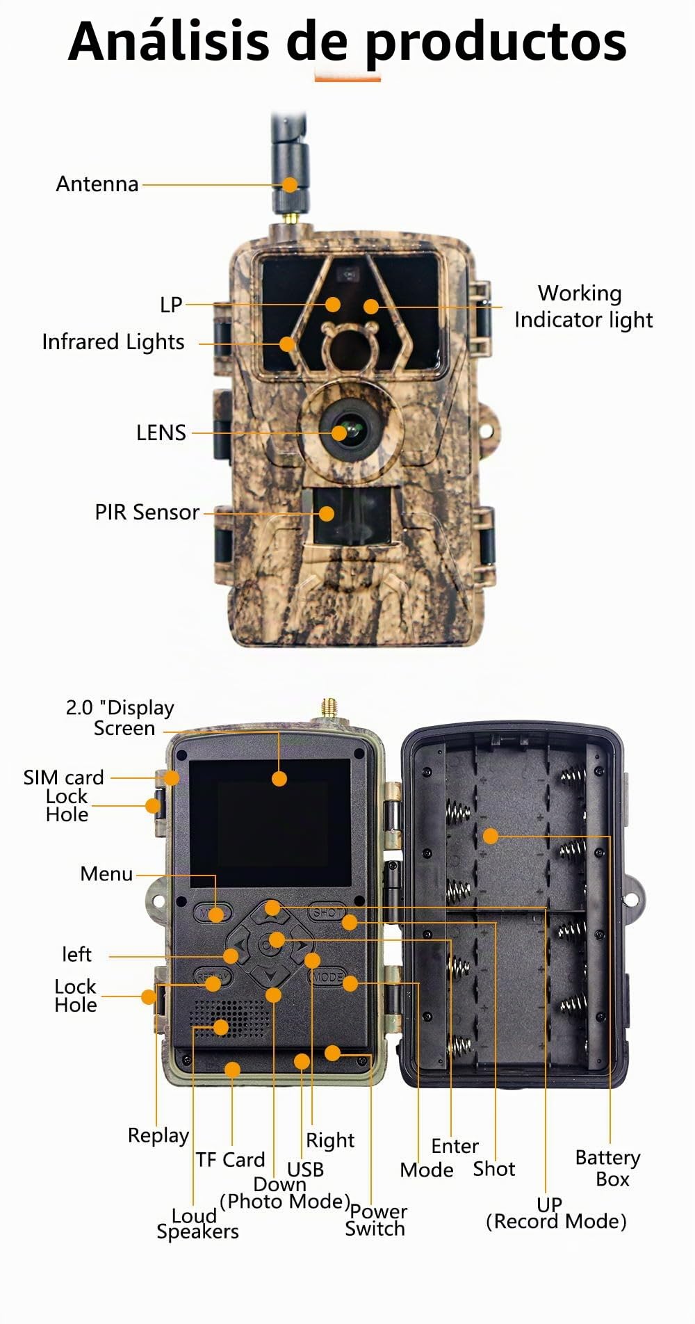 Cámara de caza 4G LTE con aplicación de transferencia de teléfono móvil, cámara de caza de 60 MP 8 K con sensor de movimiento, visión nocturna, cámara de caza con tarjeta SIM, gran angular de