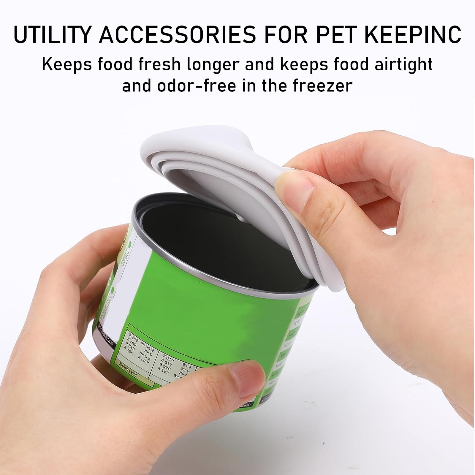 Paquet de 6 Couvercle Silicone de Conserve Cuillères à Nourriture pour Chats pour le Stockage des Aliments Humides