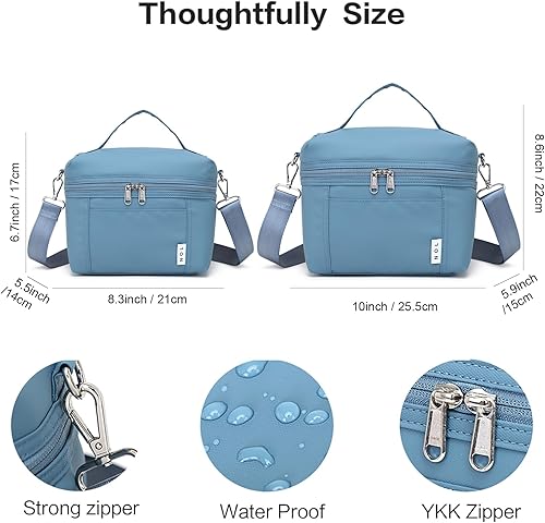 Miniatura 6 de NOL Natural Organic Lifestyle Bolsas de almuerzo aisladas para mujer, bolsa de refrigeración ligera de nailon impermeable para el trabajo