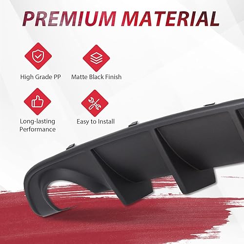 Miniatura 5 de KUAFU Difusor trasero compatible con Dodge Charger Scat SRT Daytona GT RT modelos no de cuerpo ancho, cenefa parachoques trasero, difusor de alerón,