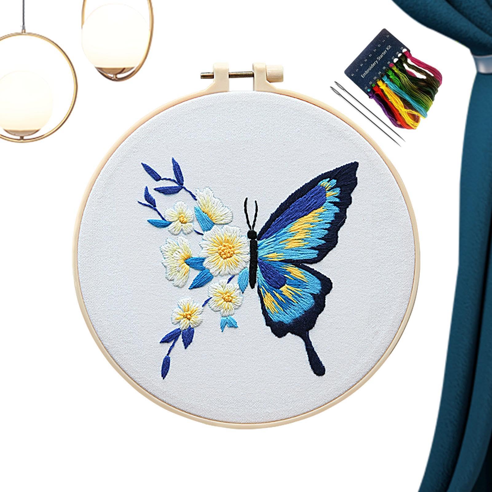 韓国刺繍 掛け布団 蝶々デザイン刺繍 刺繍パーツ/蝶 50×38mm ピンク-X