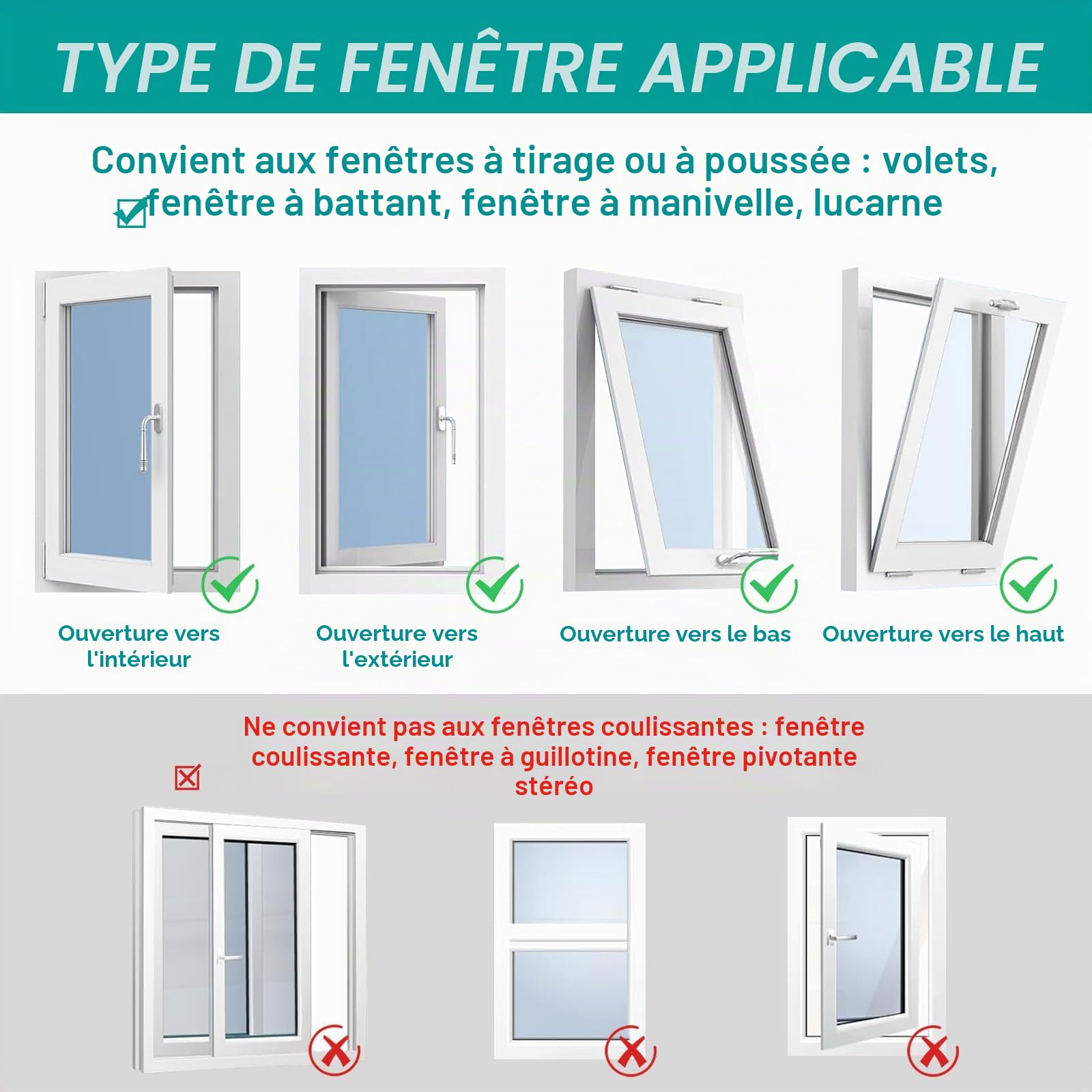 Joint de fenêtre pour climatiseur Mobile, arrêt air Chaud 4m | Sécheur d'air comprimé, convient pour fenêtres à battants, lucarnes, arrêt air chaud 4m