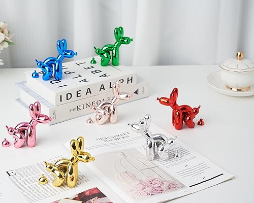 Miniatura 2 de Artconal Estatua de excremento de perro con globo dorado, regalos de broma de elefante blanco, detalle dorado brillante, artículo de decoración