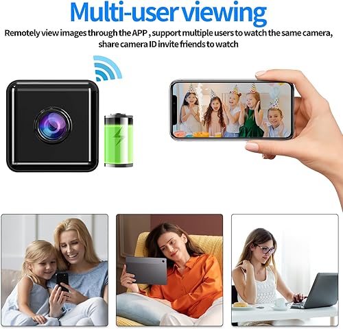 Miniatura 4 de Mini cámara espía, 1080P FHD WiFi cámara oculta con detección de movimiento y visión nocturna infrarroja, cámara de vigilancia magnética portátil