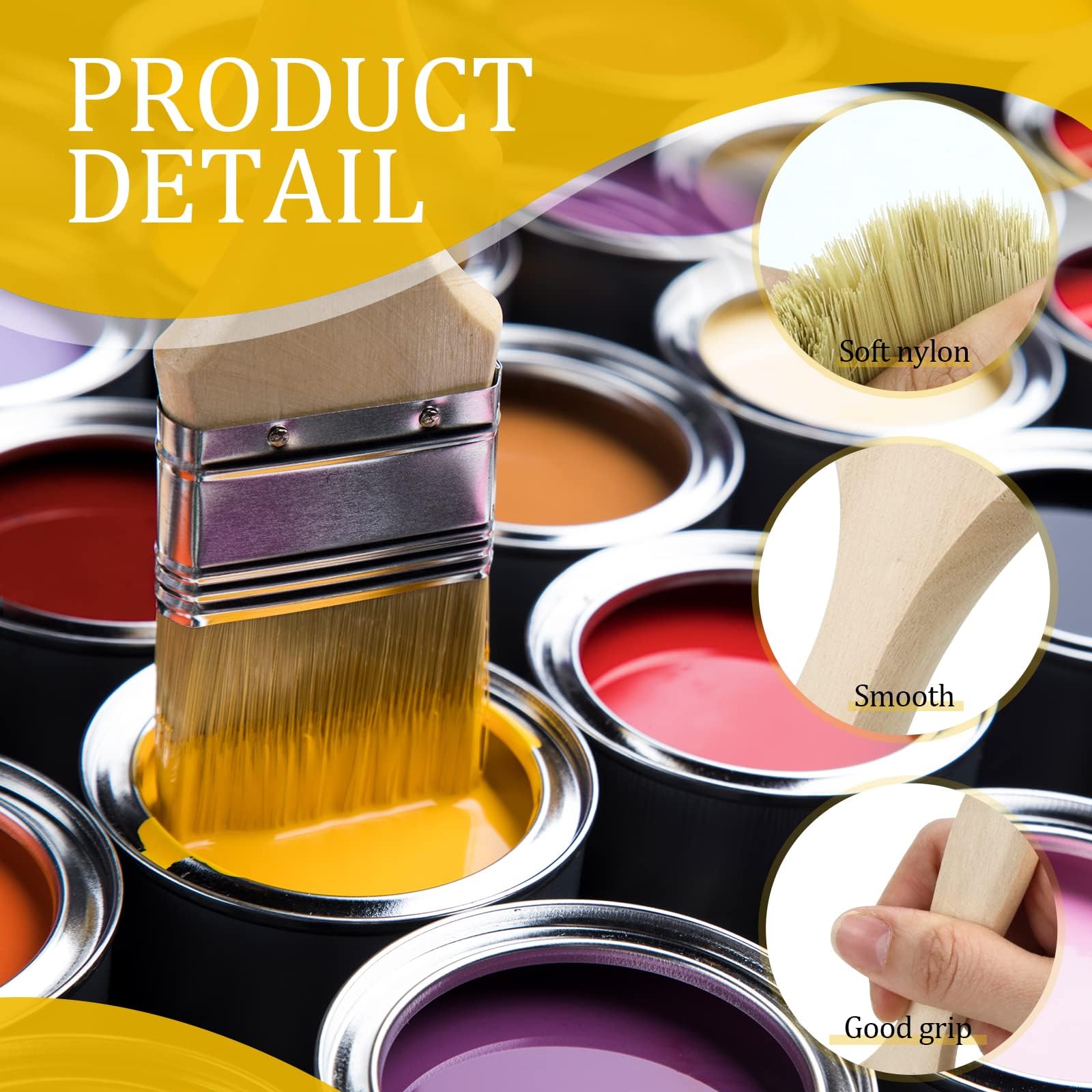 48 Pack 2 inch-UPlama Chip Paint Brushes, All-Purpose Brush Set for Painting, Stains, Varnishes, Epoxy, Glue & Crafts, Multi-Surface Use on Wood, Walls & Furniture