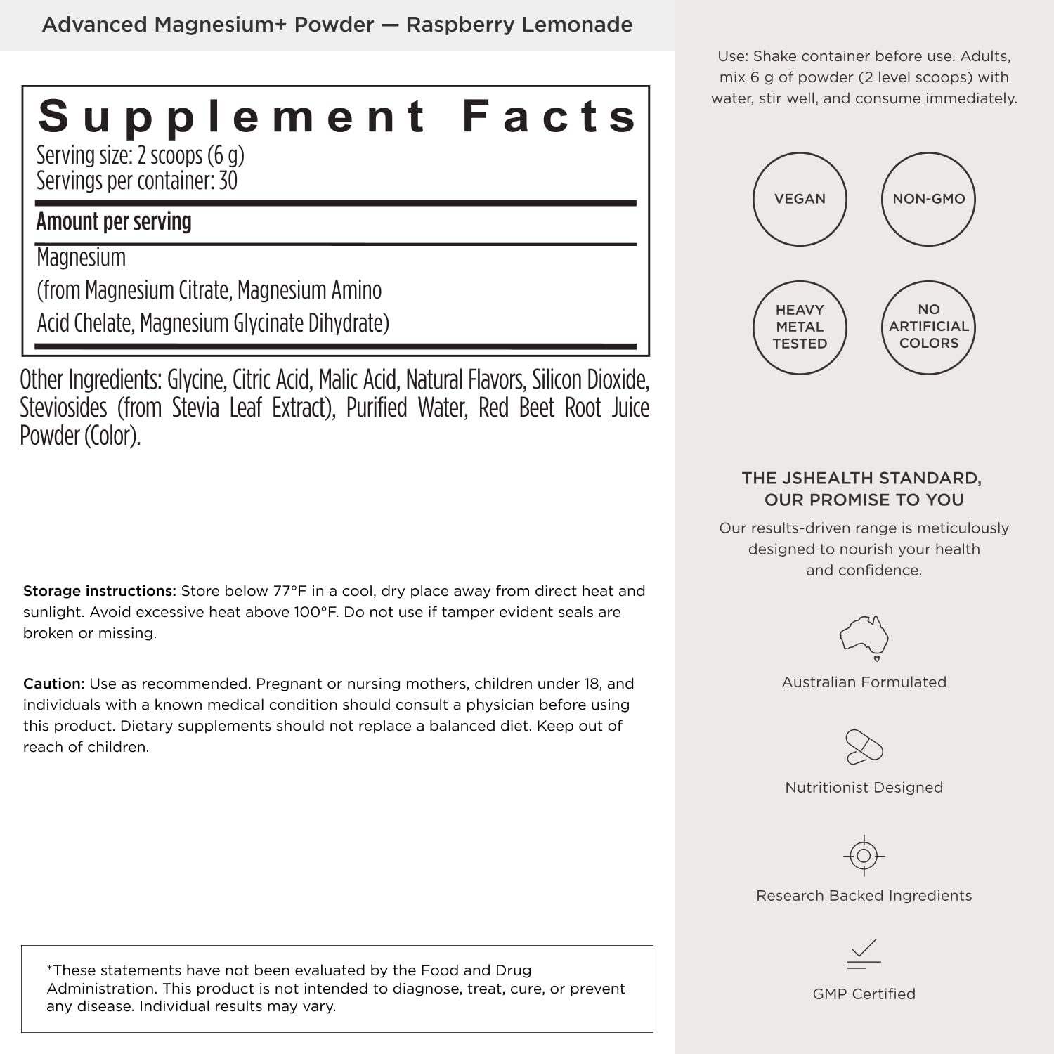 JSHealth Magnesium Powder for Sleep 400mg Triple-Form Glycinate — Amazon image 8