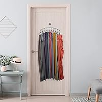 Vista 7 de Organizador de leggings para armario, colgador de metal para pantalones de yoga con revestimiento de goma, paquete de 4 con 10 clips para 40 Gris