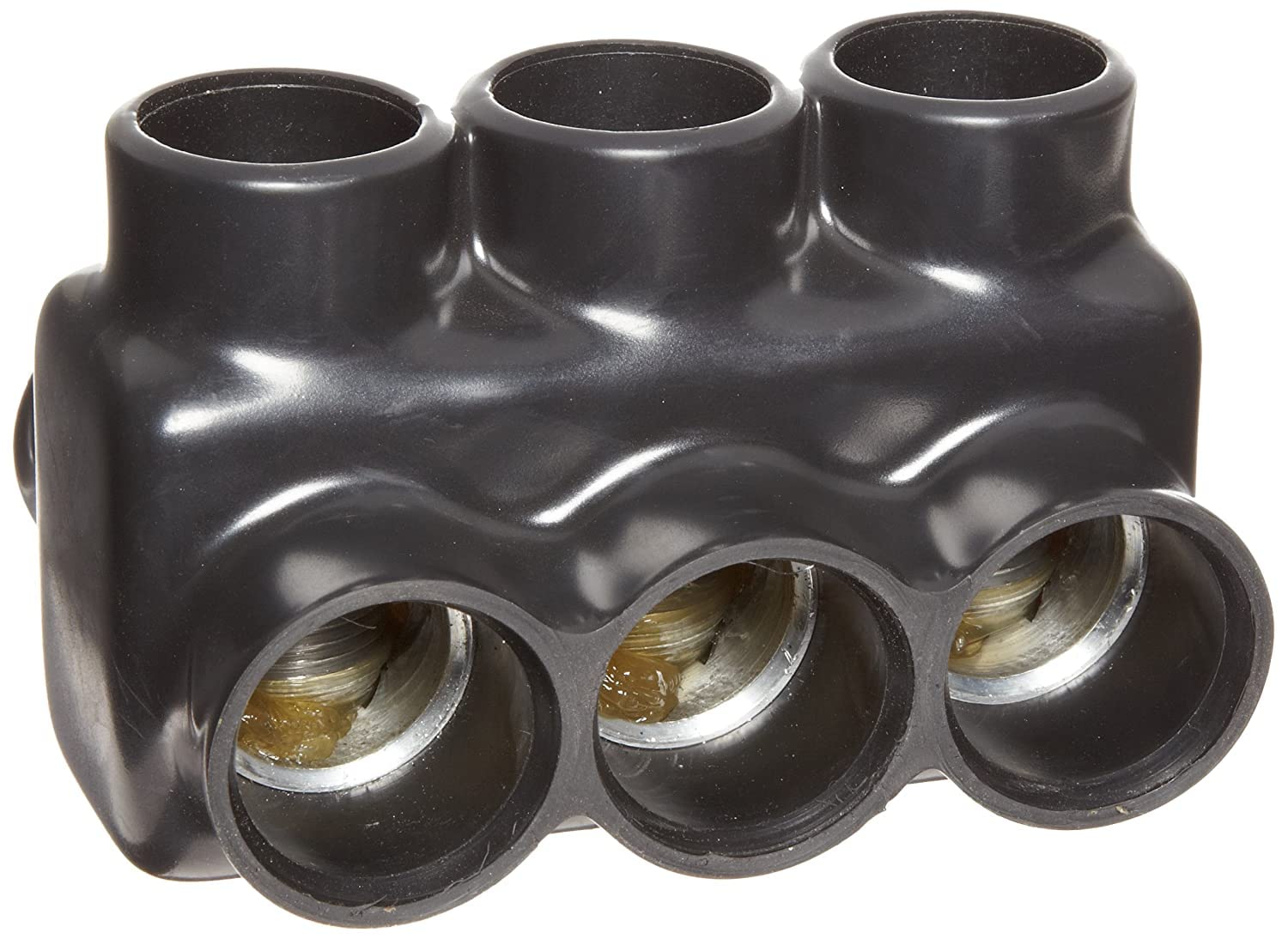 Morris Products 97673 Black Insulated Multi-Cable Connector - Dual Entry 3 Ports 750-250 Wire Range, 5-Pack