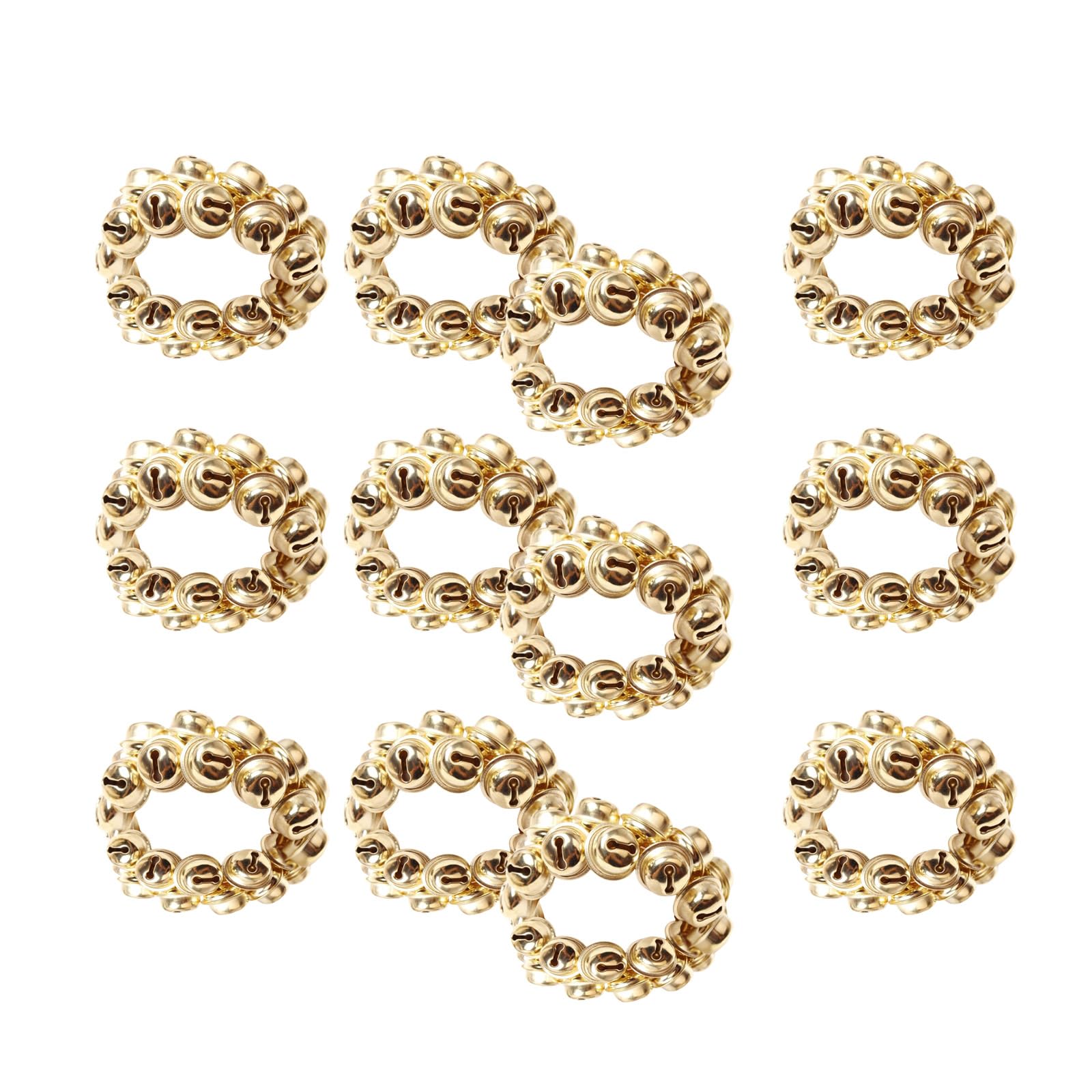 12pcs Elegant Napkin Holder Decorative Christmas Bells Napkin Rings for Party Tablewares Holiday Dinnerware Accessories Bells Holders