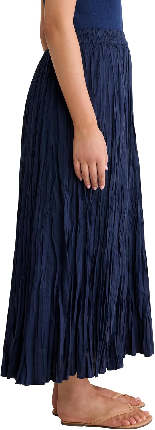 NIC+Zoe Women's Cotton Crinkle Long Skirt