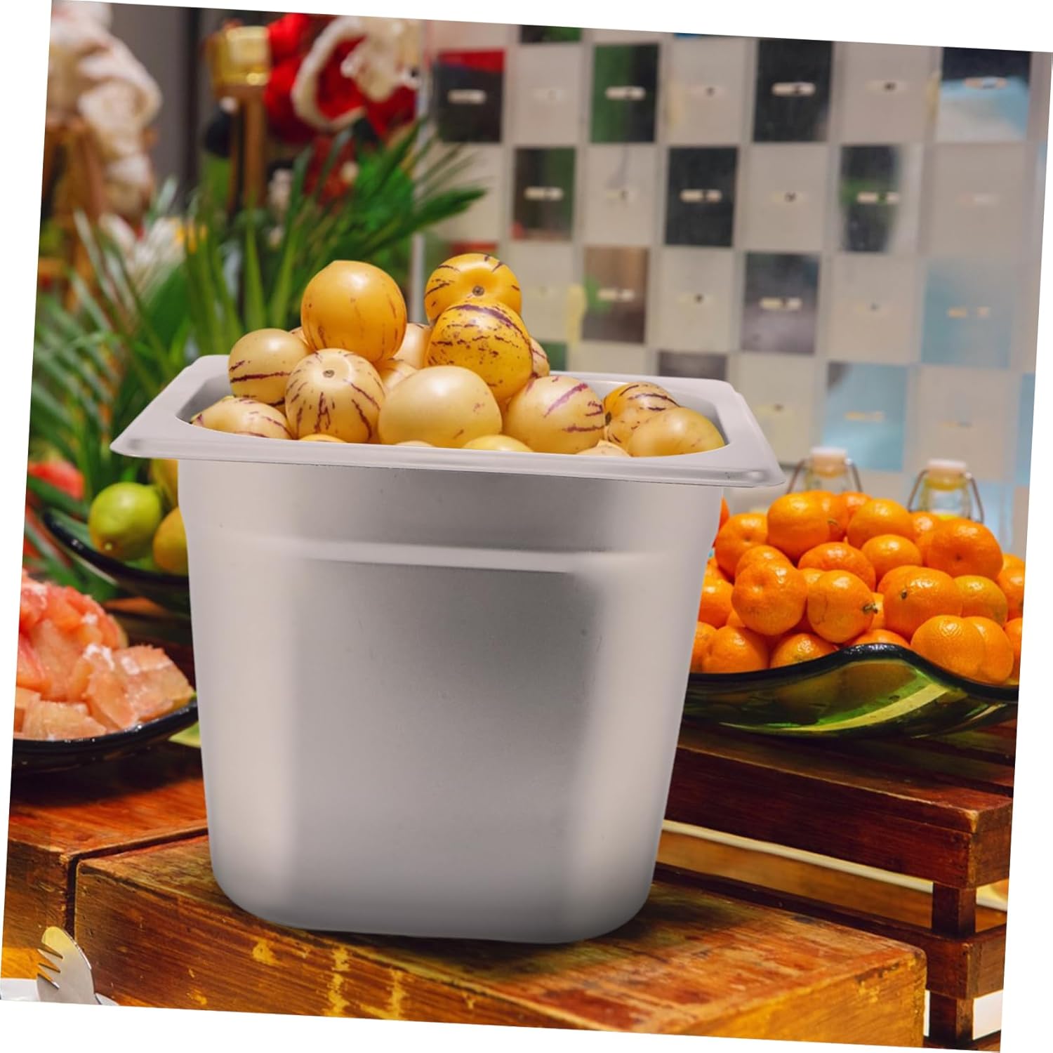 4pcs Buffet Pan Deep -Jamming Steam Table Pans for Commercial Use for Restaurant and Catering Buffets Easy to Clean and