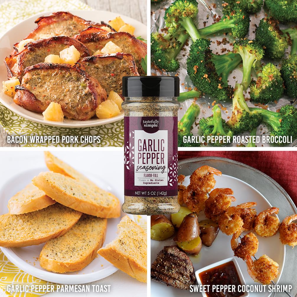 Tastefully Simple Garlic Pepper Seasoning, 5 Ounce (Pack of 2)
