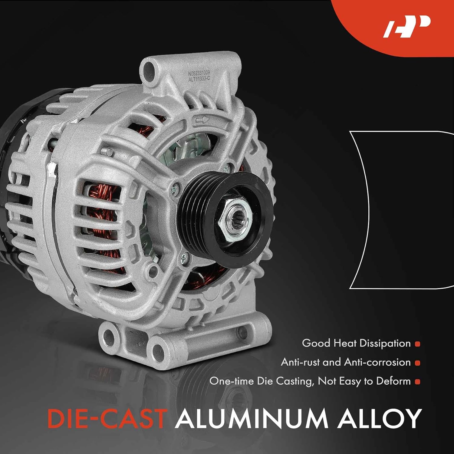 A-Premium Alternator Compatible with Mini Cooper 2005 2006 2007 2008 1.6L Naturally Aspirated, 12V 110A 6-Groove Pulley Clockwise, Replace# 12317523897, 12317550319
