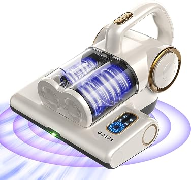 FEPPO Mattress Vacuum Cleaner, 16Kpa Bed Vacuum Cleaner with 253.7nm UV-C Light, 140F Heat, HEPA Filter & Ultrasonic, Versatile Handheld Vacuums for Bed, Sofa, Couch, CribCorded, 500W