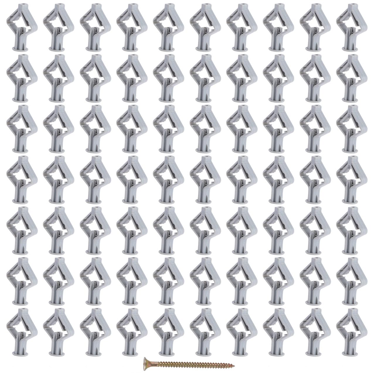 TOPBATHY 100 Stücke Spreizdübel Hängend Wandstecker Spreizrohr Gipskarton Befestigungsschraube Hardwares Zubehör Kunststoff Grau