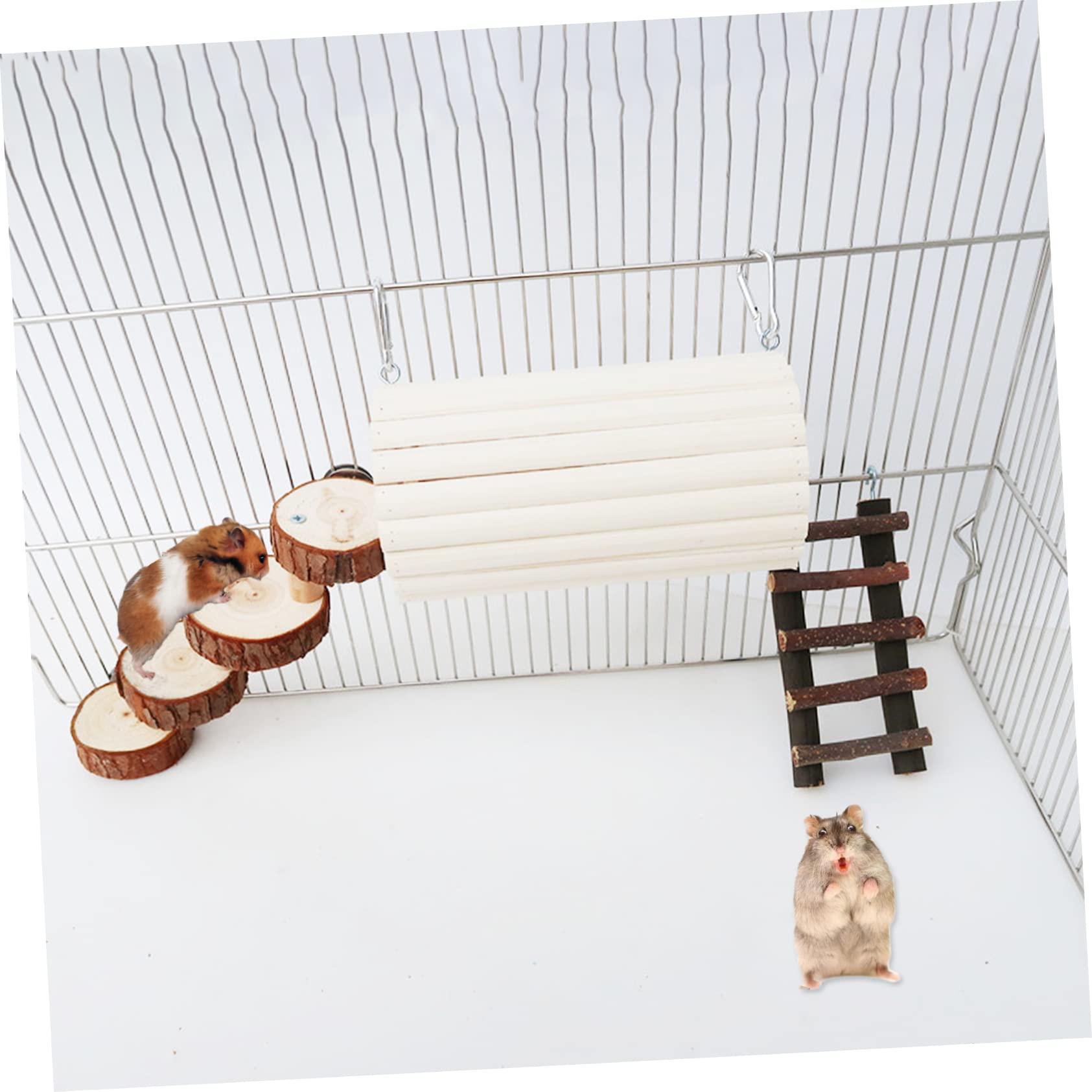 3 Stück Hamsterröhre Holzspielzeug für Hamster und Gerbil | Holz, zum Klettern und Spielen, Drei Teile, Passend für Kleintiere, Kompakte Form
