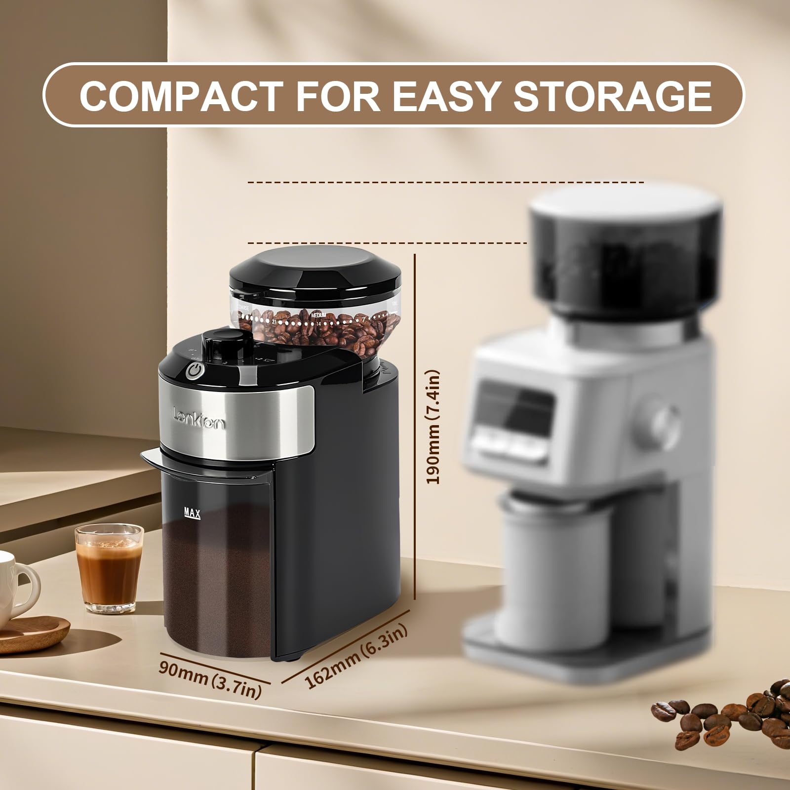 Lonkion Burr Coffee Grinder - 28 Grind Settings -6