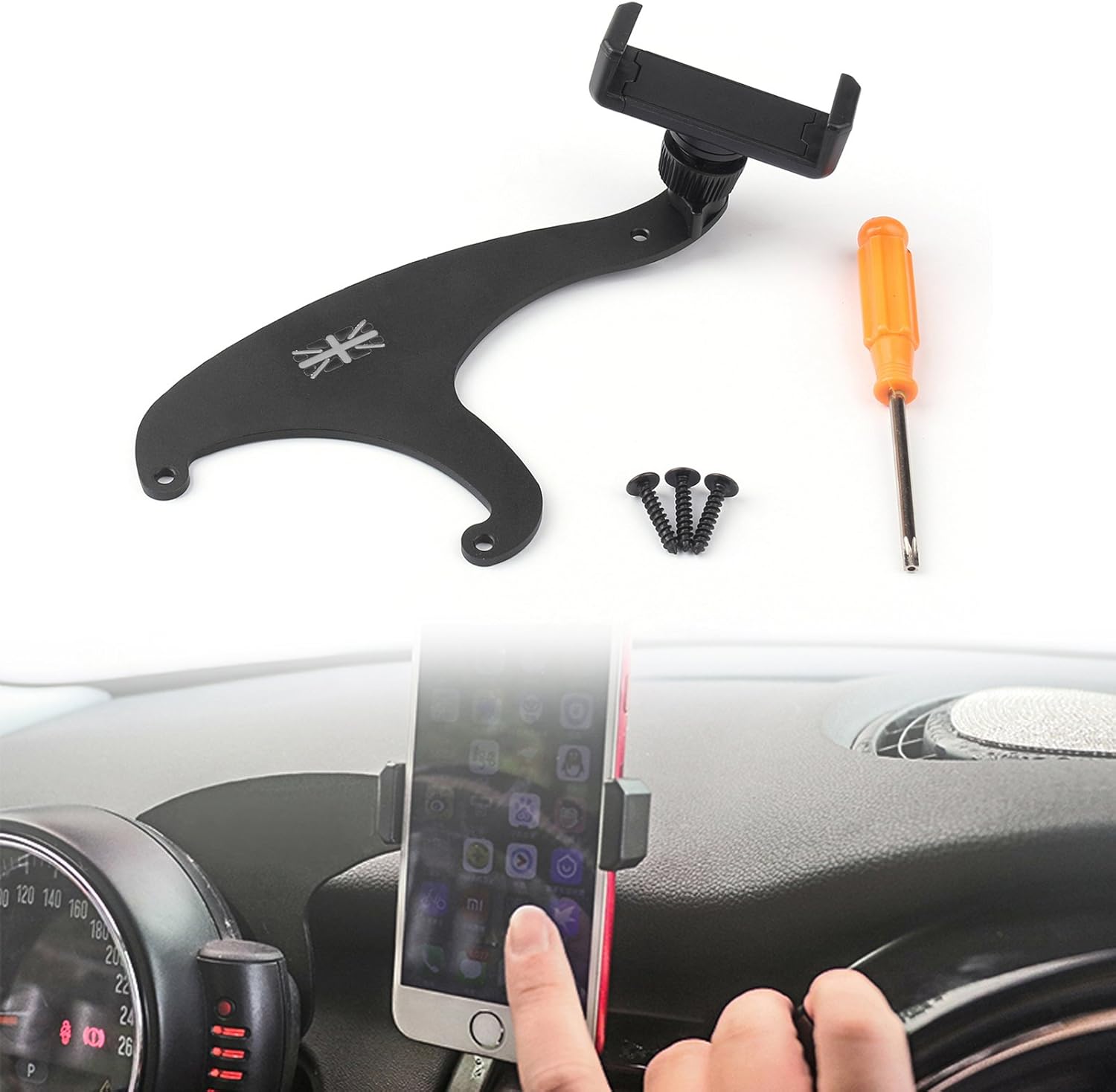 Areyourshop 360°Rotation Car Phone Mount Cradle Holder Stand for Mini Cooper F56 (2014 2015+) Hatchback: Cooper + Cooper S, for F55 2015 Mini Cooper 5 Door Hatchback, for New Generation F54