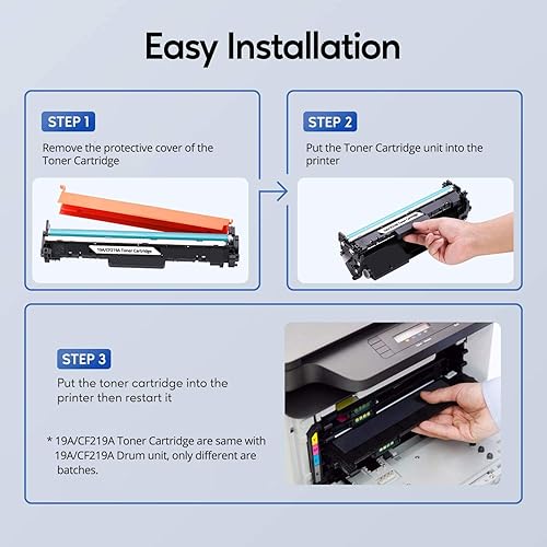 Miniatura 3 de Black Drum 19A CF219A - Unidad de tambor compatible con HP 19A CF219A, compatible con impresora Pro MFP M130fw M130nw M130fn M130a M102w M102a M130