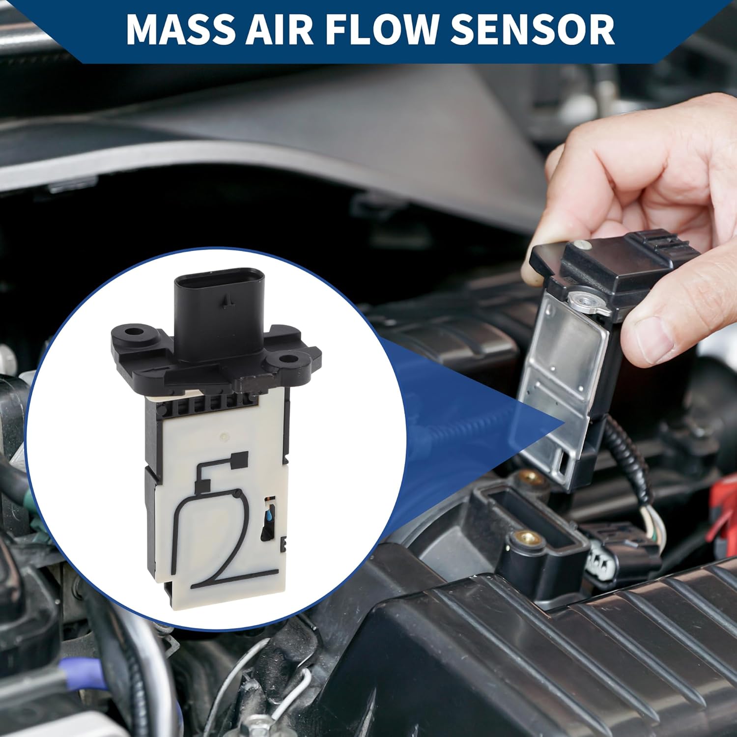 Mass Air Flow Sensor Meter No.10197974 MAF Air Flow Sensor for mg ZS 2017-2022 Plastic Metal 1 Pc