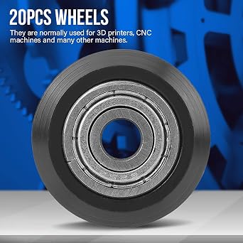 V-Shape Wheel 5mm Bore 625 Bearing Pulley Accessories Double Bearing Sliding Gate for CNC 3D Printer 20pcs