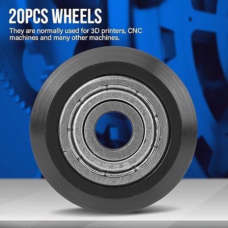 V-Shape Wheel 5mm Bore 625 Bearing Pulley Accessories Double Bearing Sliding Gate for CNC 3D Printer 20pcs