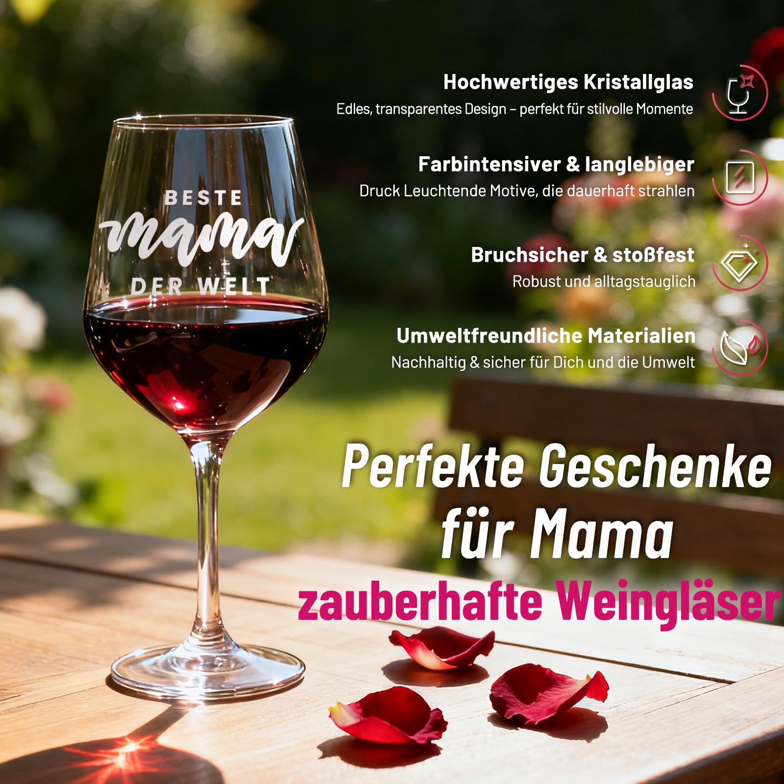 KEZKALS Geschenke für Mama Frauen Sie, Weinglas Set, Muttertagsgeschenk, Geburtstagsgeschenk Lustige Kleine Muttertag Muttertagsgeschenke Weihnachtsgeschenke Weihnachten Geschenke für Mama Frauen