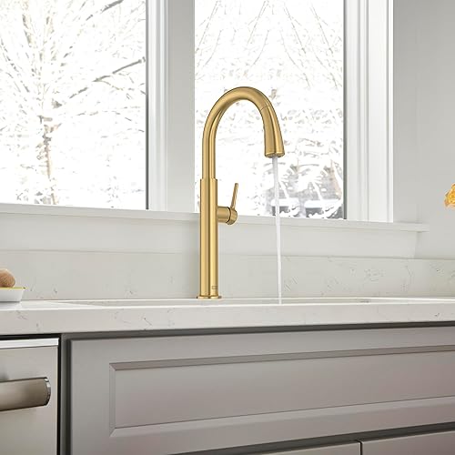 Miniatura 2 de American Standard 4803300.GN0 Studio S Grifo de cocina desplegable con rociador cepillado Cool Sunrise (oro cepillado)