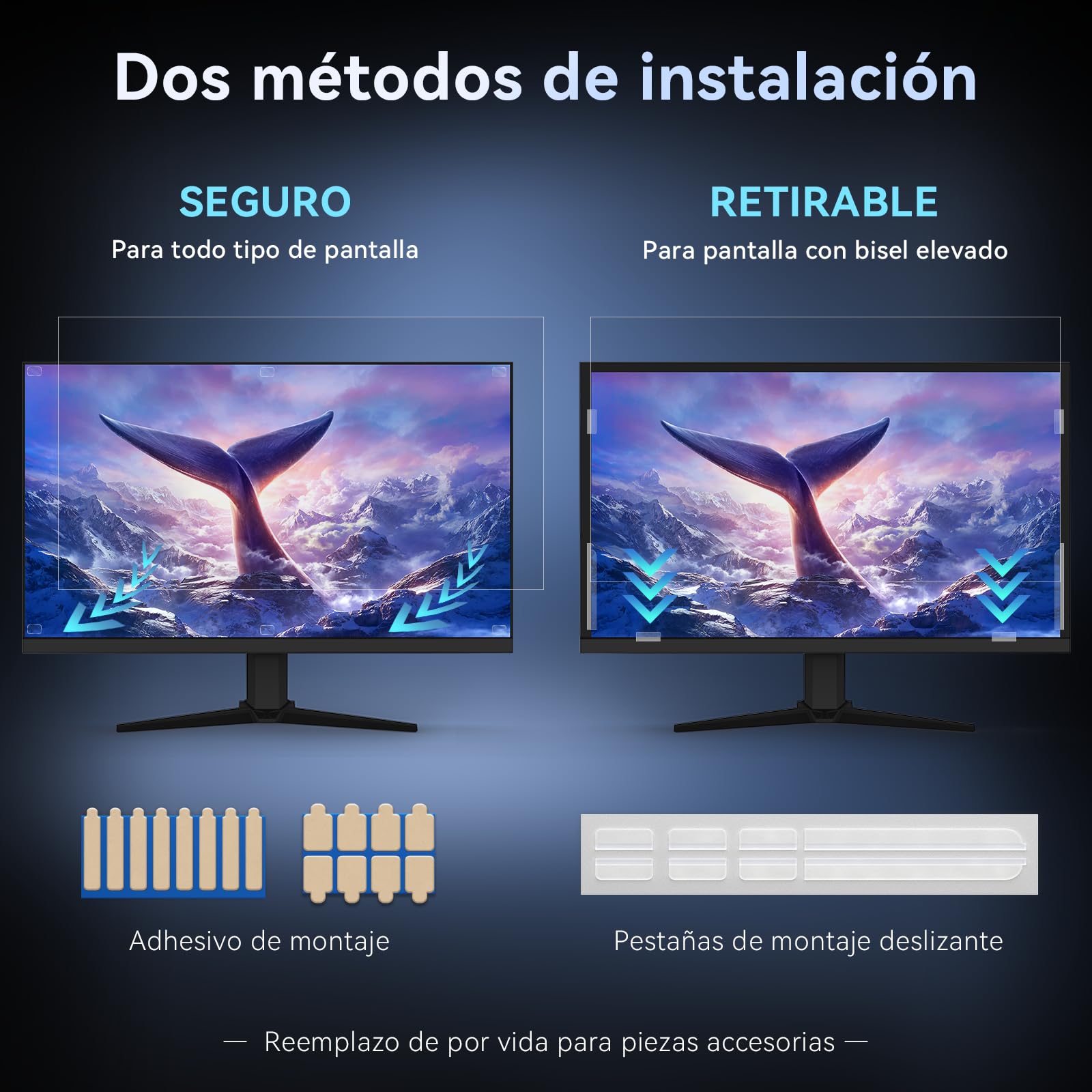 Filtro Pantalla Privacidad para Ordenador 23.8 Pulgadas Relación de Aspecto 16:9，Protector de Monitor Antirreflejos de Luz Azul, Film de Privacy Antiespias Compatible con Lenovo/HP/Dell/Acer/Samsung