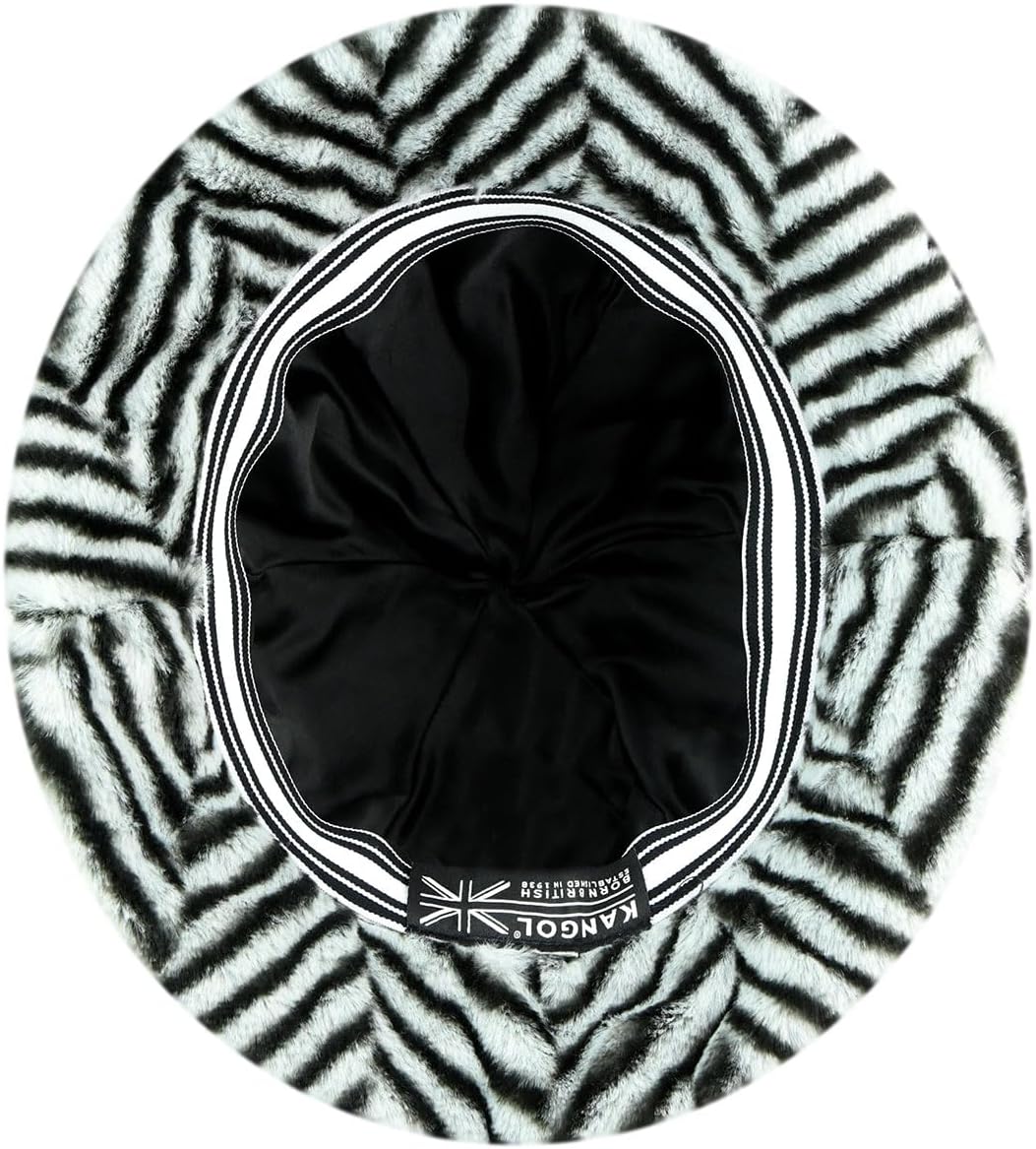 Kangol Faux Fur Casual Bucket Zebra White - Image 2