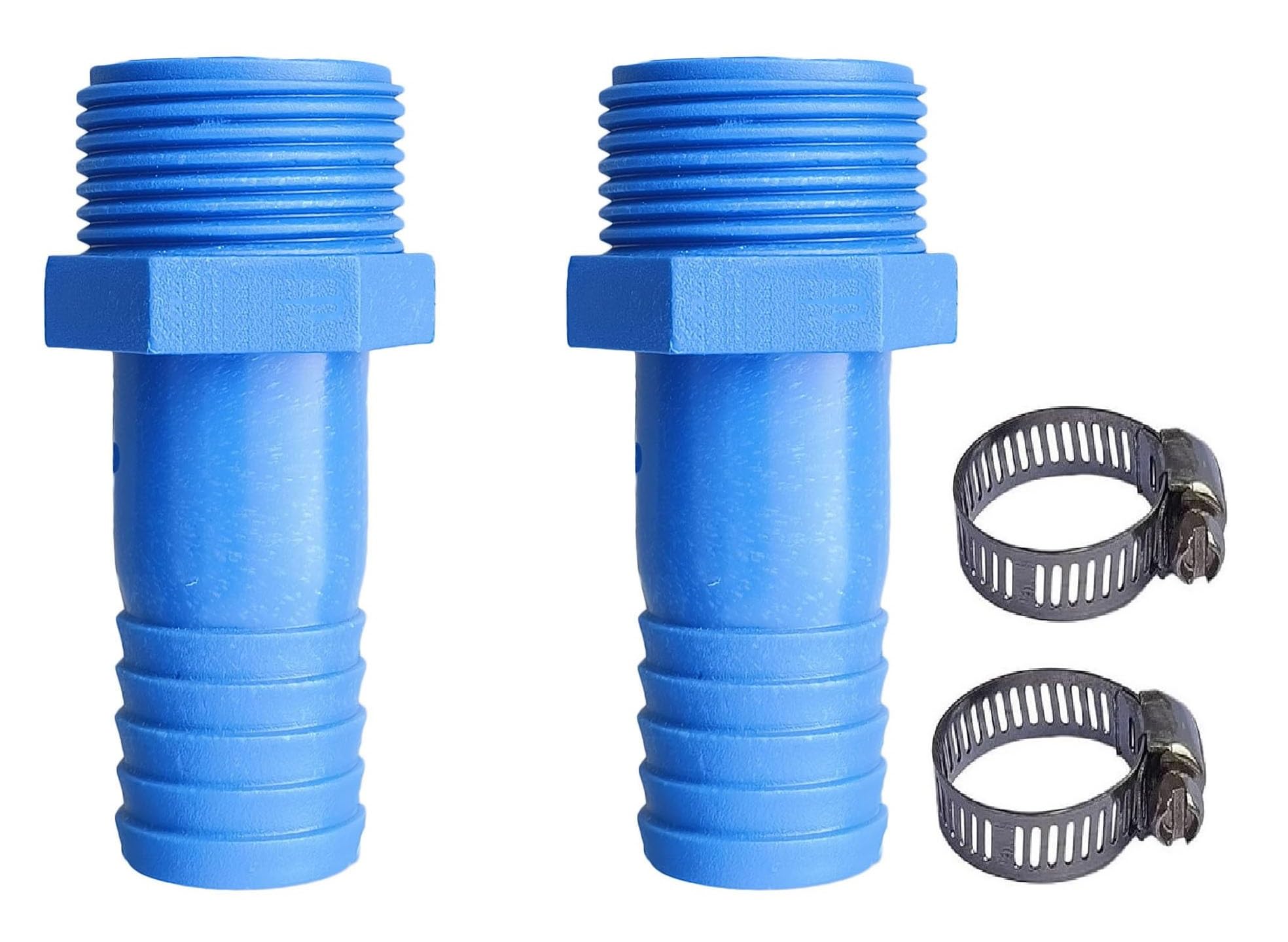 ESEKSAFAR 20mm PVC Hose Nipple (Blue) Male BSP Threaded (3/4" x 3/4") inch Barb pipe fitting 2pc-picture-22