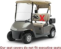 Vista 6 de Huskey - 4 fundas de asiento delantero/trasero para carrito de golf EZGO TXT 2014+, Valor Gas y modelos eléctricos, panel de inserción plisado negro