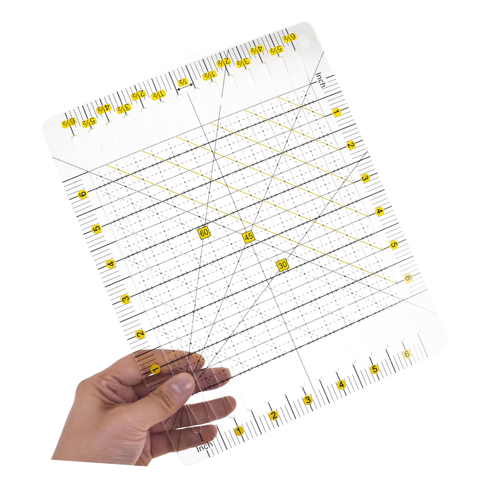 Transparentes Quadratisches Quiltlineal aus Kunststoff