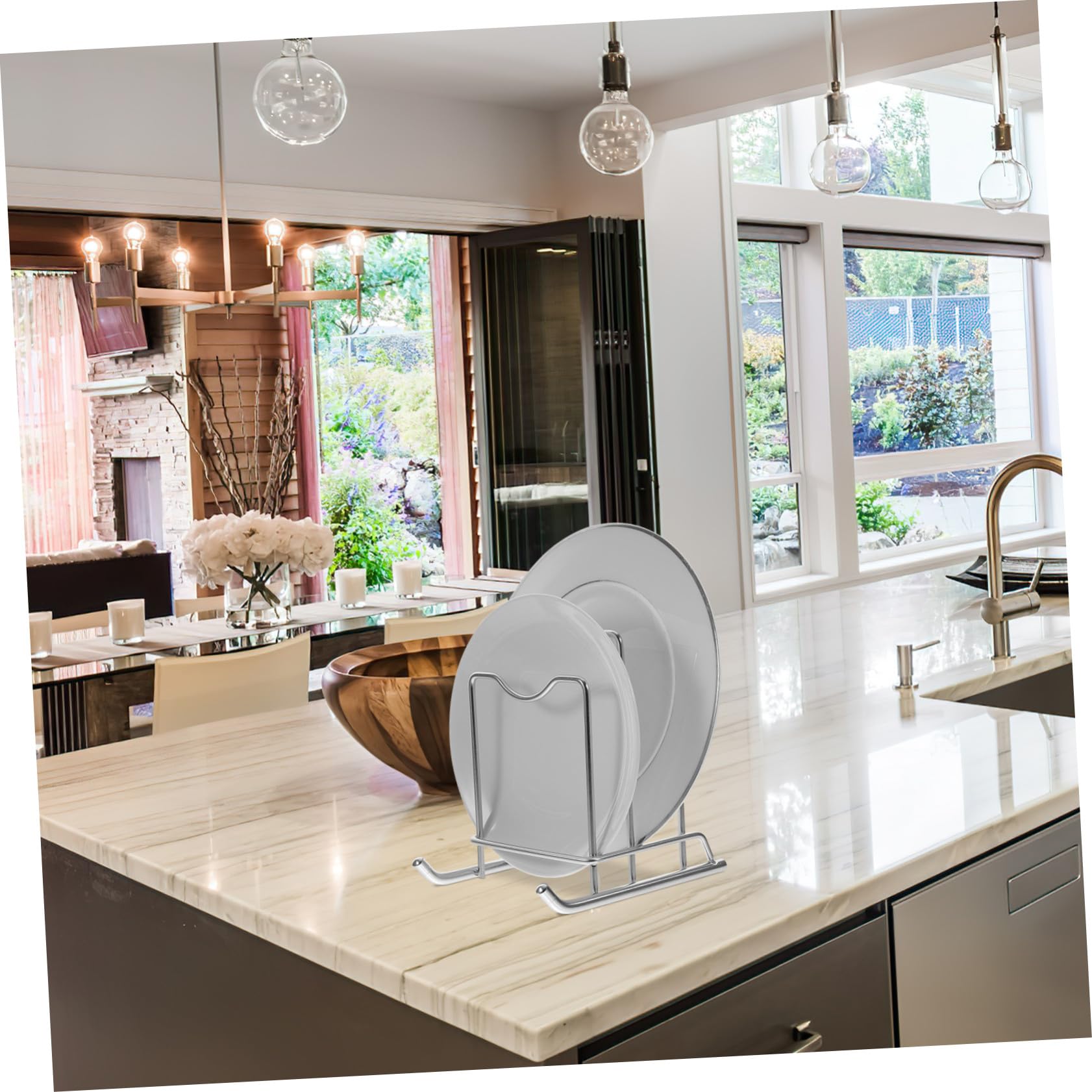 Support Égouttoir pour Couvercle de Casserole et Planche à Découper Organisateur Compact et Robuste pour Cuisine Rangement Pratique et Gain de Place