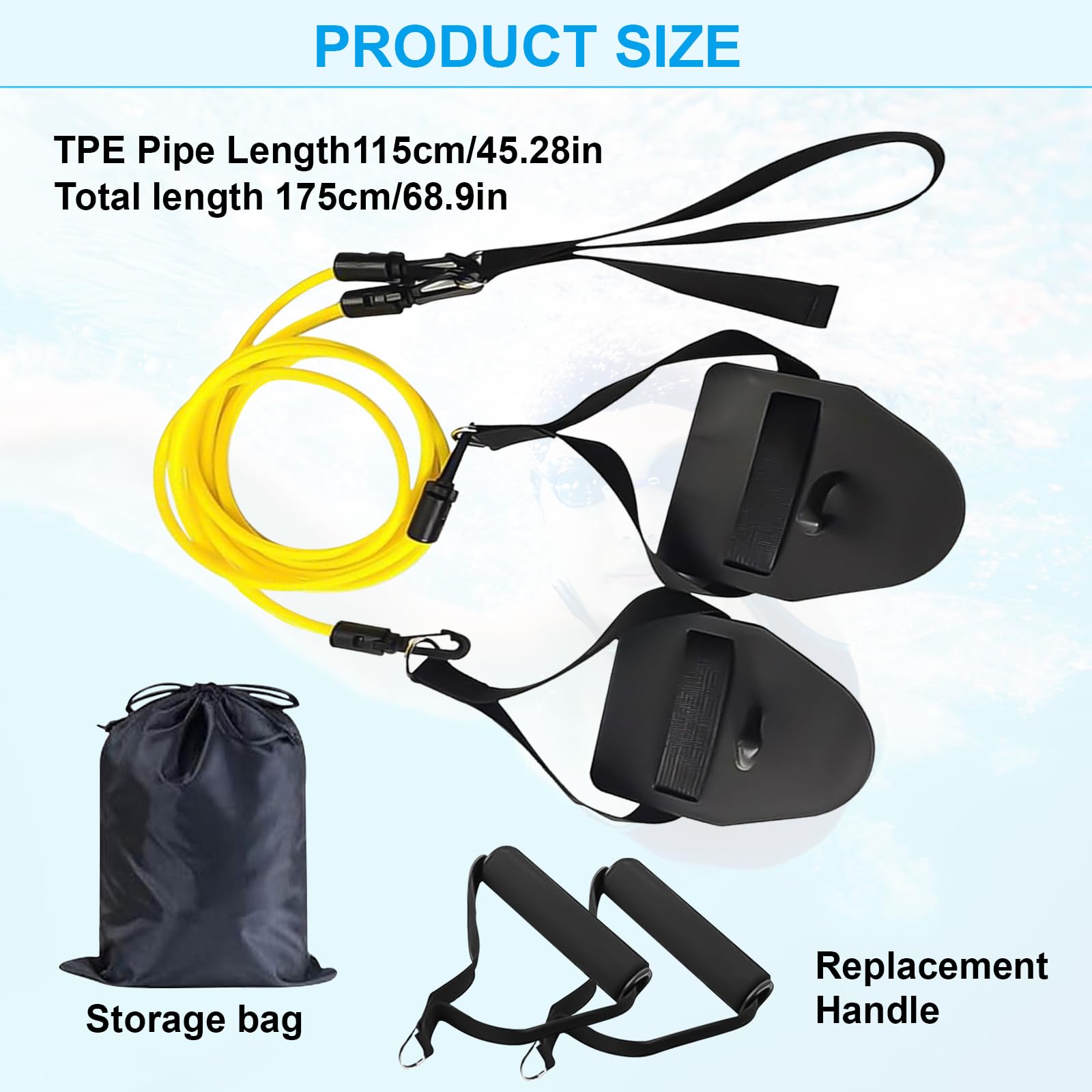 2in1 Zugseil Schwimmen Schwimmarmtraining Zugseil 2 In 1 Schwimmen Arm Training Zugseil Zugseil Schwimmtrainer 2 in 1 Schwimmarmtraining Zugseil für Schwimmtraining Armzug-Training